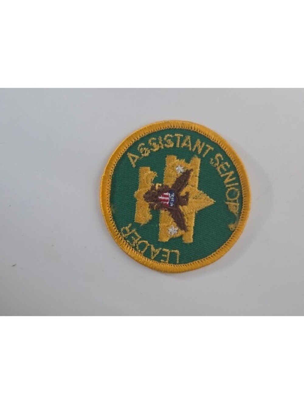 Assistant Senior Patrol Leader Patch BSA Green Round Badge Gold Emblem Eagle